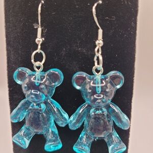 Blue Bear Shaped Earrings